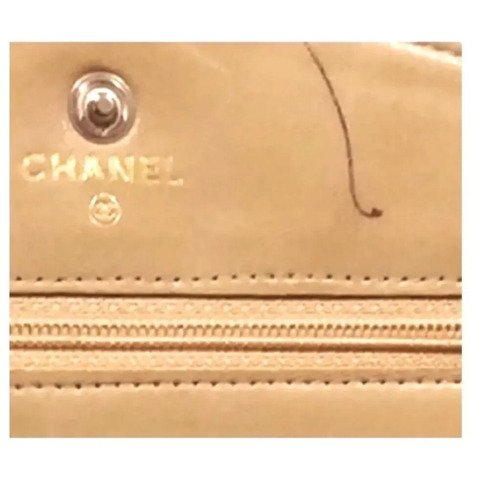 CHANEL AUTH Tan Leather Cavier Shoulder or Crossbody Bag with Gold Chain
